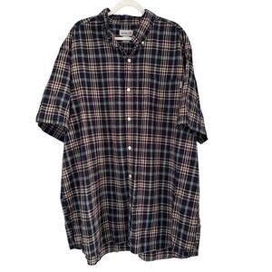 Carhartt Mens Short Sleeve Lightweight Plaid Shirt Size XXL Button Down Collared